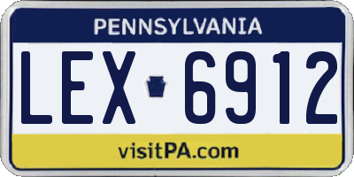 PA license plate LEX6912