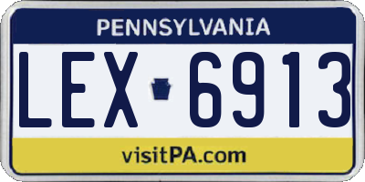 PA license plate LEX6913