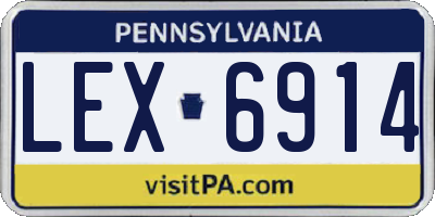 PA license plate LEX6914