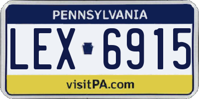 PA license plate LEX6915
