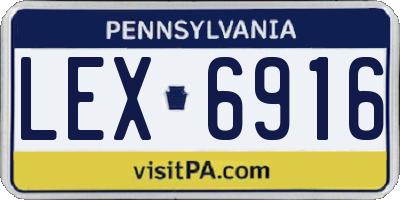 PA license plate LEX6916