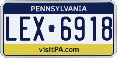 PA license plate LEX6918