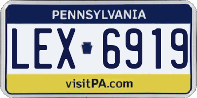 PA license plate LEX6919