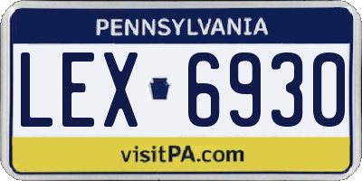PA license plate LEX6930