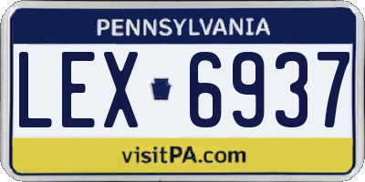 PA license plate LEX6937