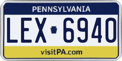 PA license plate LEX6940