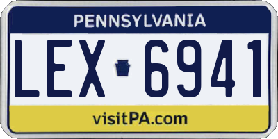 PA license plate LEX6941