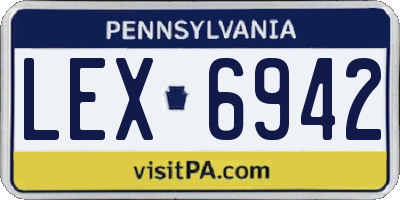 PA license plate LEX6942