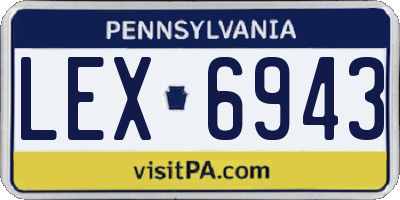 PA license plate LEX6943