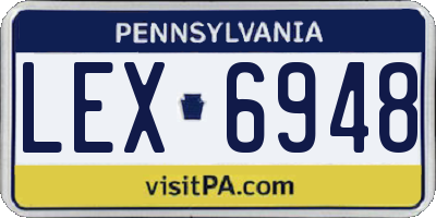 PA license plate LEX6948