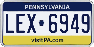 PA license plate LEX6949