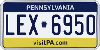 PA license plate LEX6950