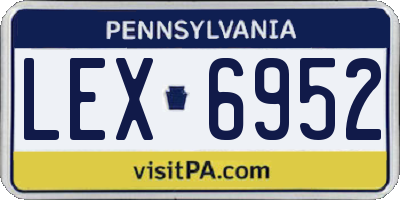 PA license plate LEX6952