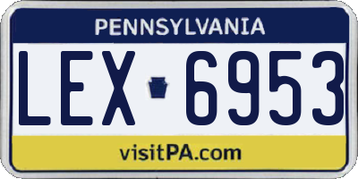 PA license plate LEX6953