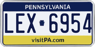 PA license plate LEX6954