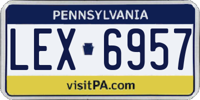 PA license plate LEX6957