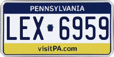 PA license plate LEX6959