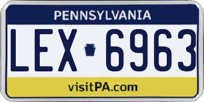 PA license plate LEX6963