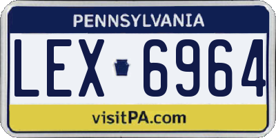 PA license plate LEX6964