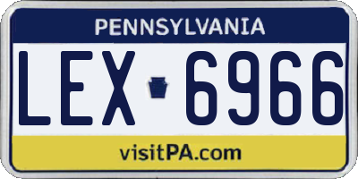 PA license plate LEX6966