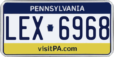 PA license plate LEX6968