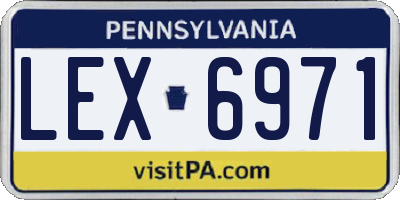 PA license plate LEX6971