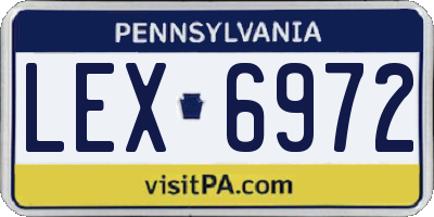 PA license plate LEX6972