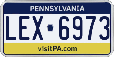 PA license plate LEX6973
