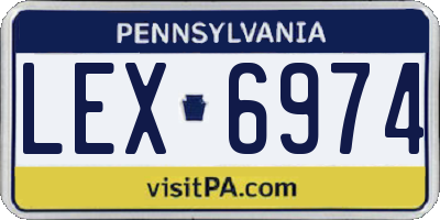 PA license plate LEX6974