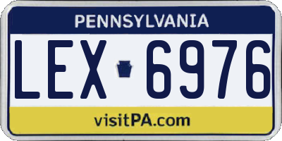 PA license plate LEX6976