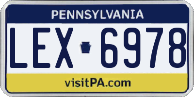 PA license plate LEX6978