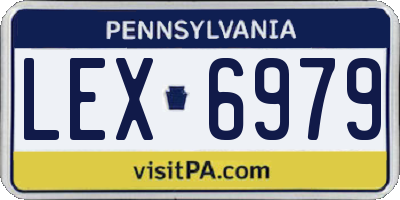 PA license plate LEX6979