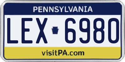 PA license plate LEX6980