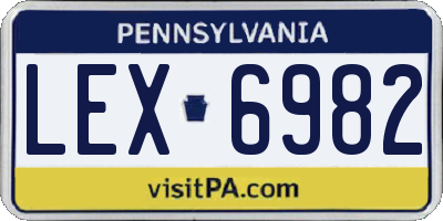 PA license plate LEX6982