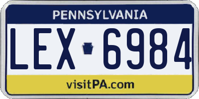 PA license plate LEX6984