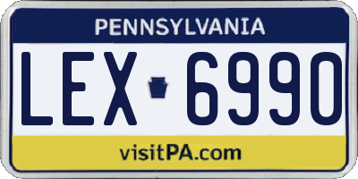 PA license plate LEX6990