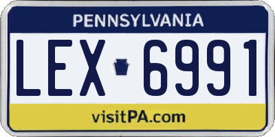 PA license plate LEX6991