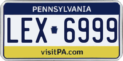 PA license plate LEX6999