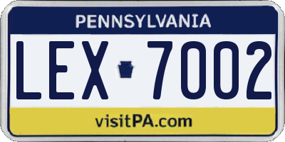 PA license plate LEX7002