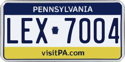 PA license plate LEX7004