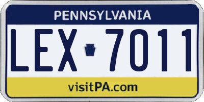 PA license plate LEX7011