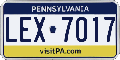 PA license plate LEX7017