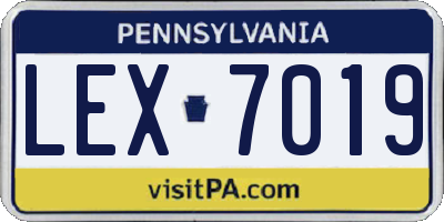 PA license plate LEX7019