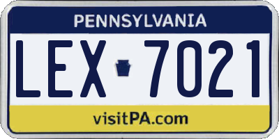 PA license plate LEX7021