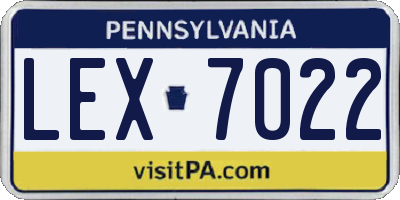 PA license plate LEX7022