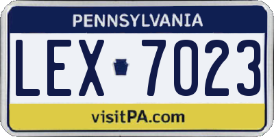 PA license plate LEX7023