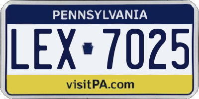 PA license plate LEX7025