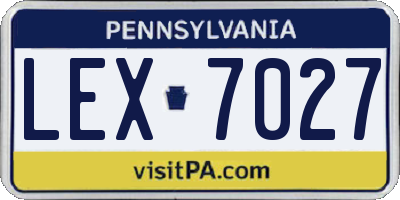 PA license plate LEX7027