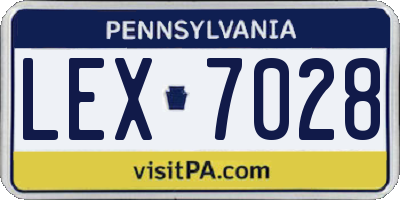 PA license plate LEX7028