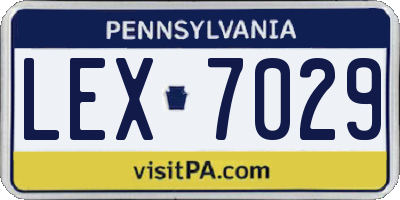 PA license plate LEX7029